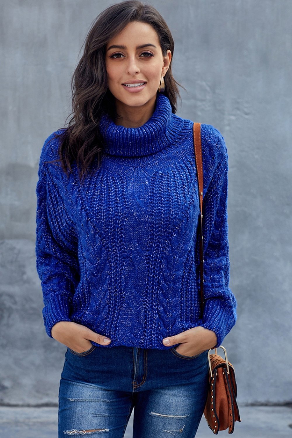 Patricia Turtleneck Sweater For Women With Chunky Braided Pattern Elegant Warmth And Style