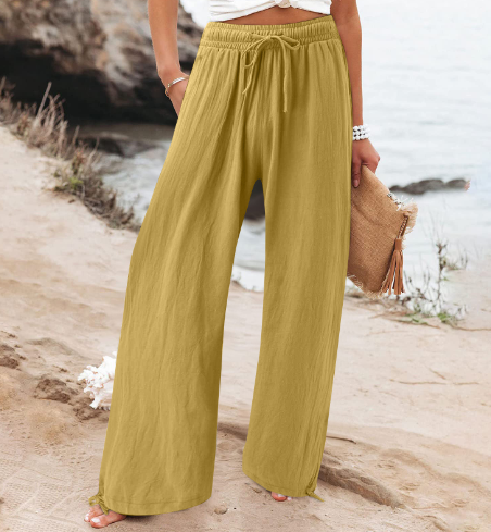 Cotton and linen breathable pants for casual comfort
