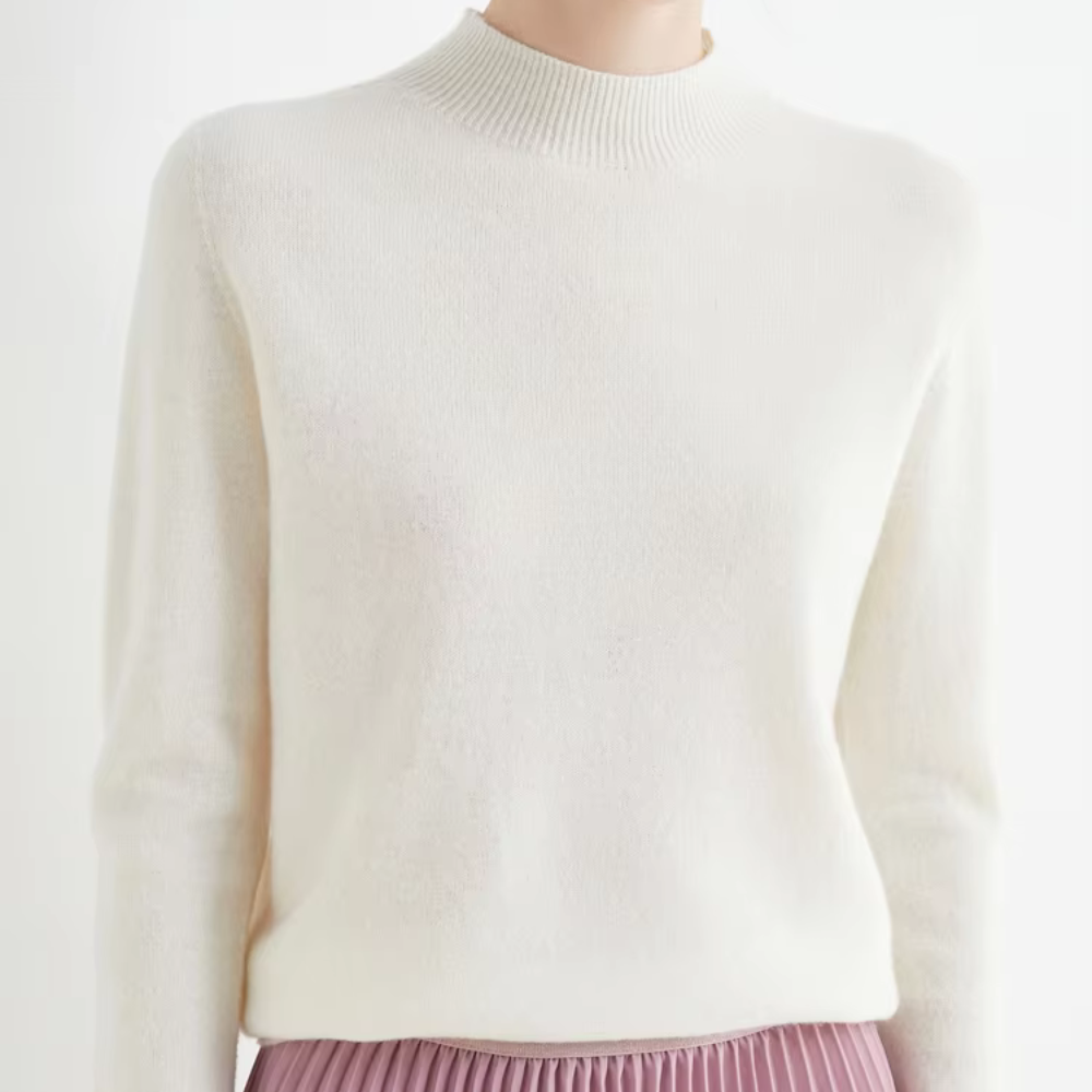 Sophie Women 100 Percent Natural Wool Turtleneck Sweater Soft Chic Warmth For Cold Weather
