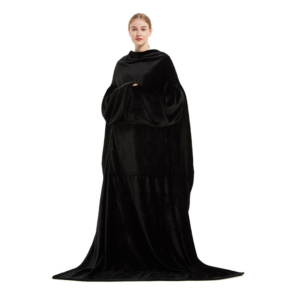 Portable Fleece Blanket With Pocket For Cozy Comfort At Home Or On The Go Ideal For Travel