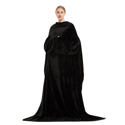 Portable Fleece Blanket With Pocket For Cozy Comfort At Home Or On The Go Ideal For Travel