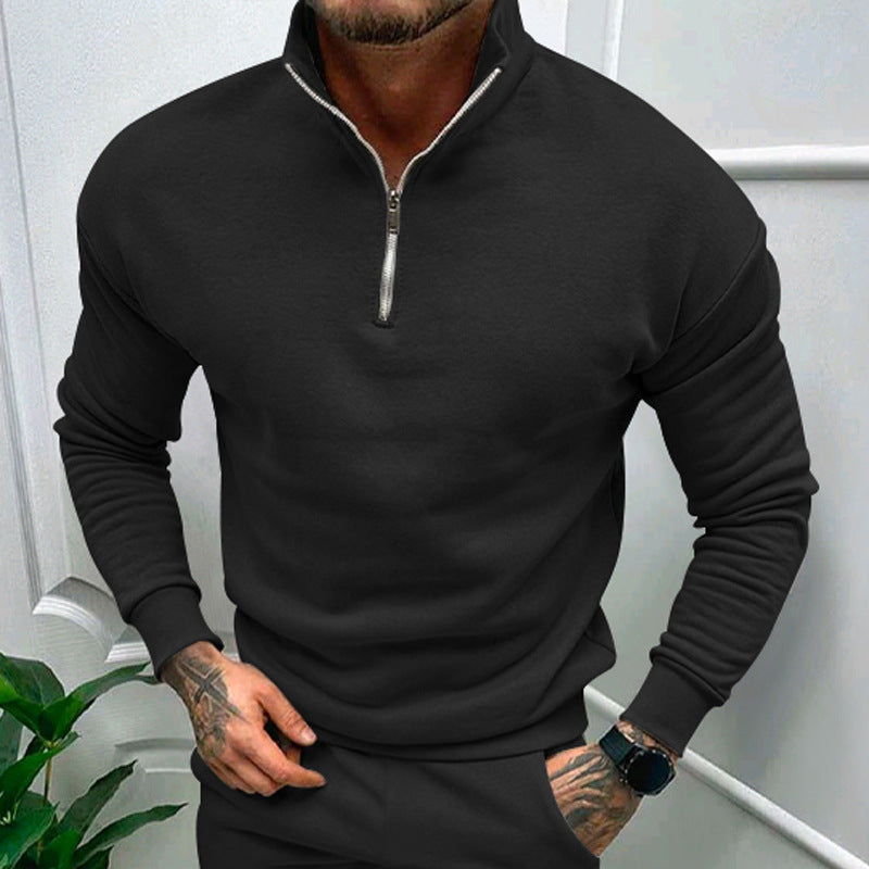 Men's Half Zip Sweater Stand Collar For All Day Comfort And Versatile Sporty Elegant Style