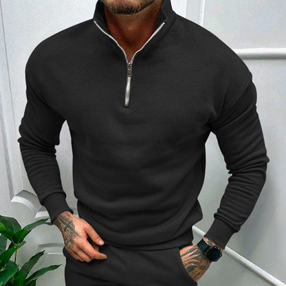 Men's Half Zip Sweater Stand Collar For All Day Comfort And Versatile Sporty Elegant Style