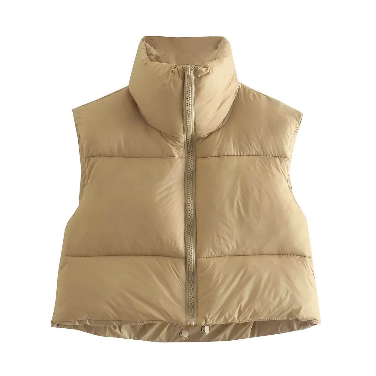 TrendAura Premium Winter Sleeveless Puffer Vest For Women Lightweight Warmth Stand Collar British Inspired Style