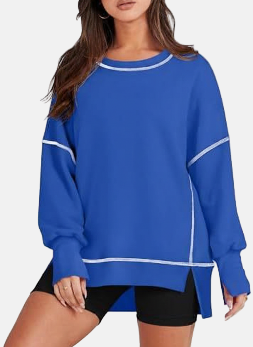 Women's Oversized Sweatshirt - Long Sleeve - Casual Pullover