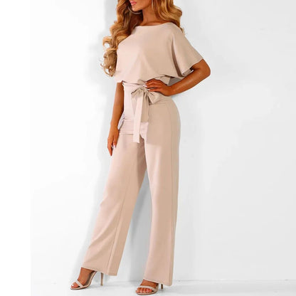 Noah Elegant Jumpsuit For Women With Waist Belt Versatile All Occasion Comfort Ideal For Work And Evening