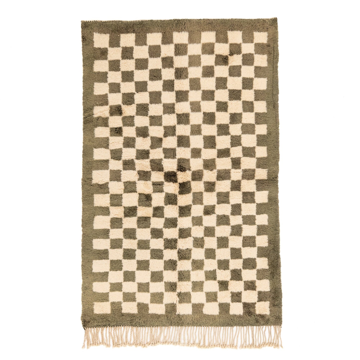 Checkered Garden - Luxury Shag Moroccan Rug - TrendAura