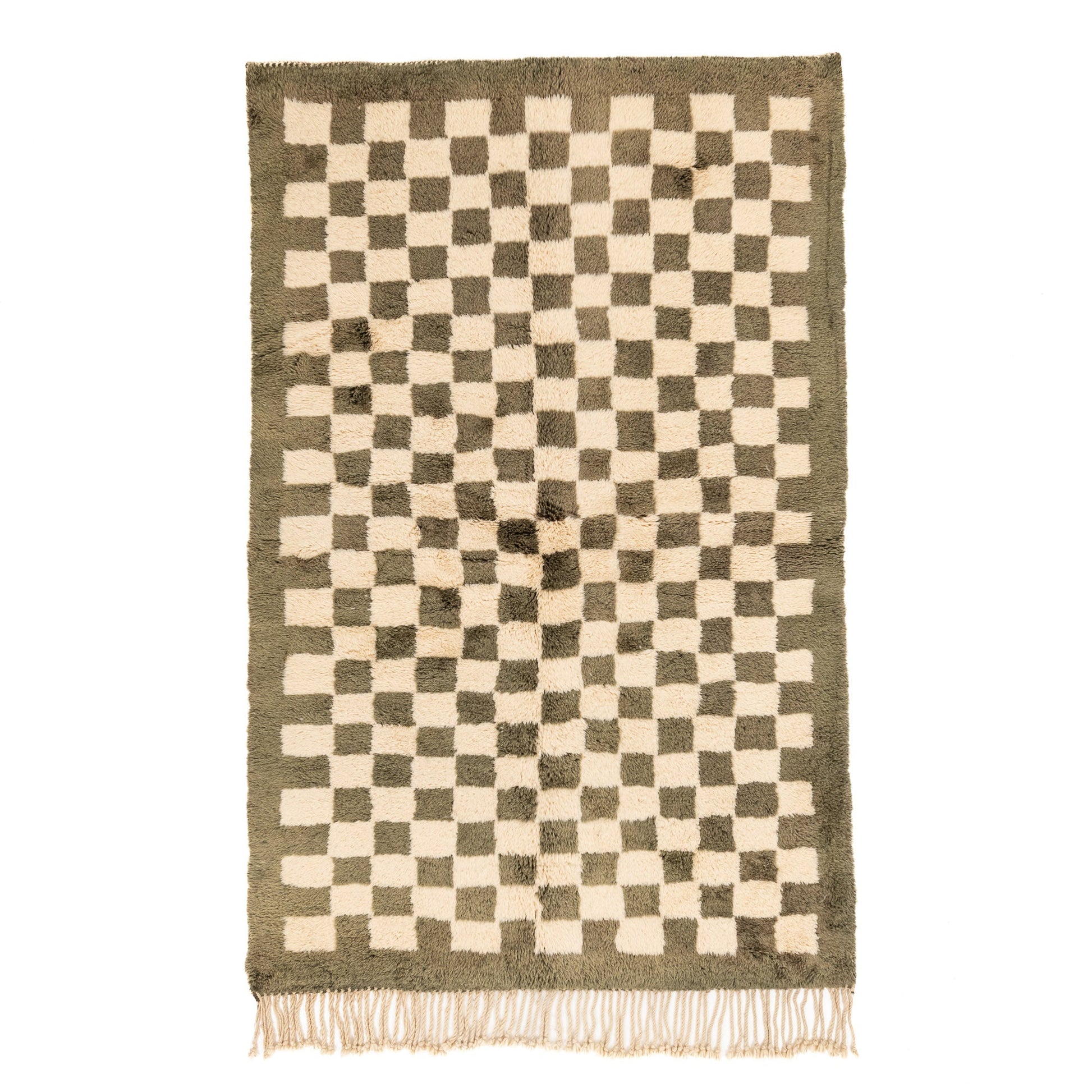 Checkered Garden - Luxury Shag Moroccan Rug - TrendAura