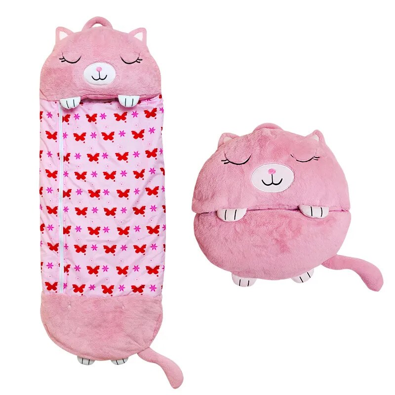 Plush Sleeping Bag for Kids Cuddle Cushion Bedtime Buddy Doubles as Cozy Comfort