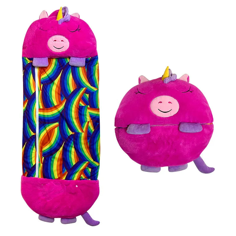 Plush Sleeping Bag for Kids Cuddle Cushion Bedtime Buddy Doubles as Cozy Comfort