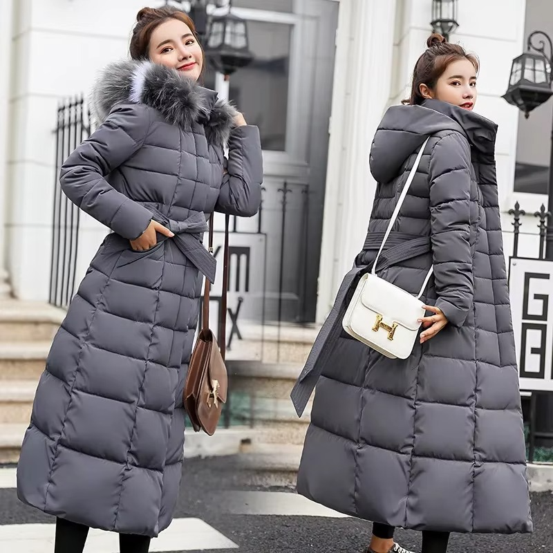 Penina Long Hooded Down Jacket For Women With Faux Fur Hood Elegant Warmth And Style