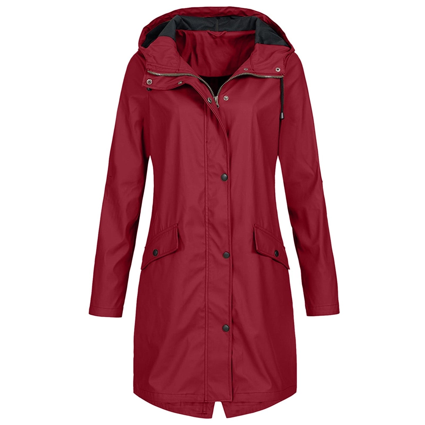 Kaly Womens Mid Season Hooded Jacket For Rainy Days With Elegant Comfort And Daily Protection