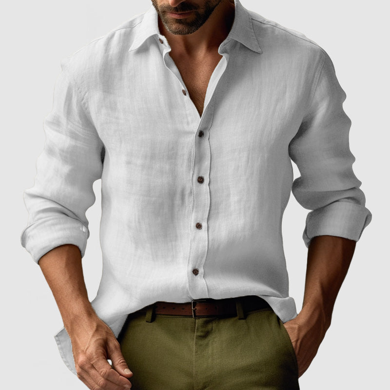 Men's Button Up Long Sleeve Shirt For Effortless Style And Versatile Layering Everyday Wardrobe Essential