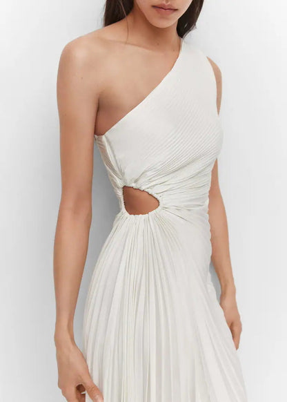 Oriane Pleated One Shoulder Evening Dress for Elegant Formal Occasions with Modern Cut