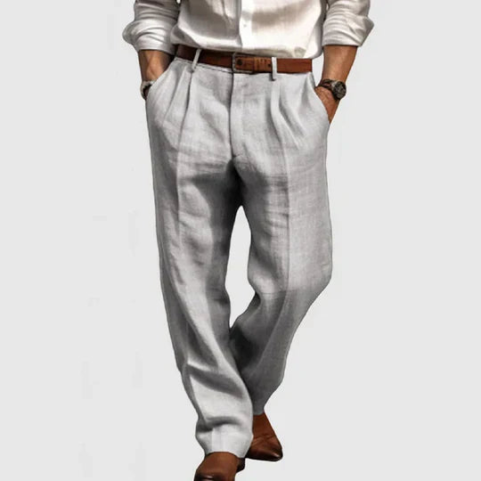 Men's Cotton Linen Casual Trousers Breathable Relaxed Fit For Everyday Comfort Wear