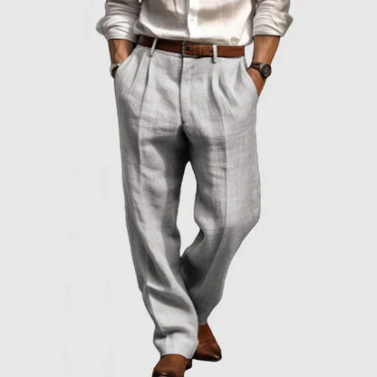 Men's Cotton Linen Casual Trousers Breathable Relaxed Fit For Everyday Comfort Wear