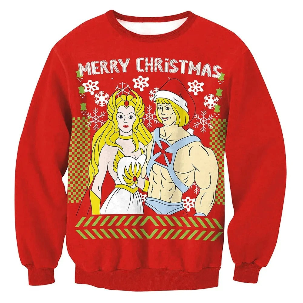 Mateo Men's Christmas Crew Neck Sweater - Soft Cotton Poly Blend for Festive Comfort and Colorful Patterns