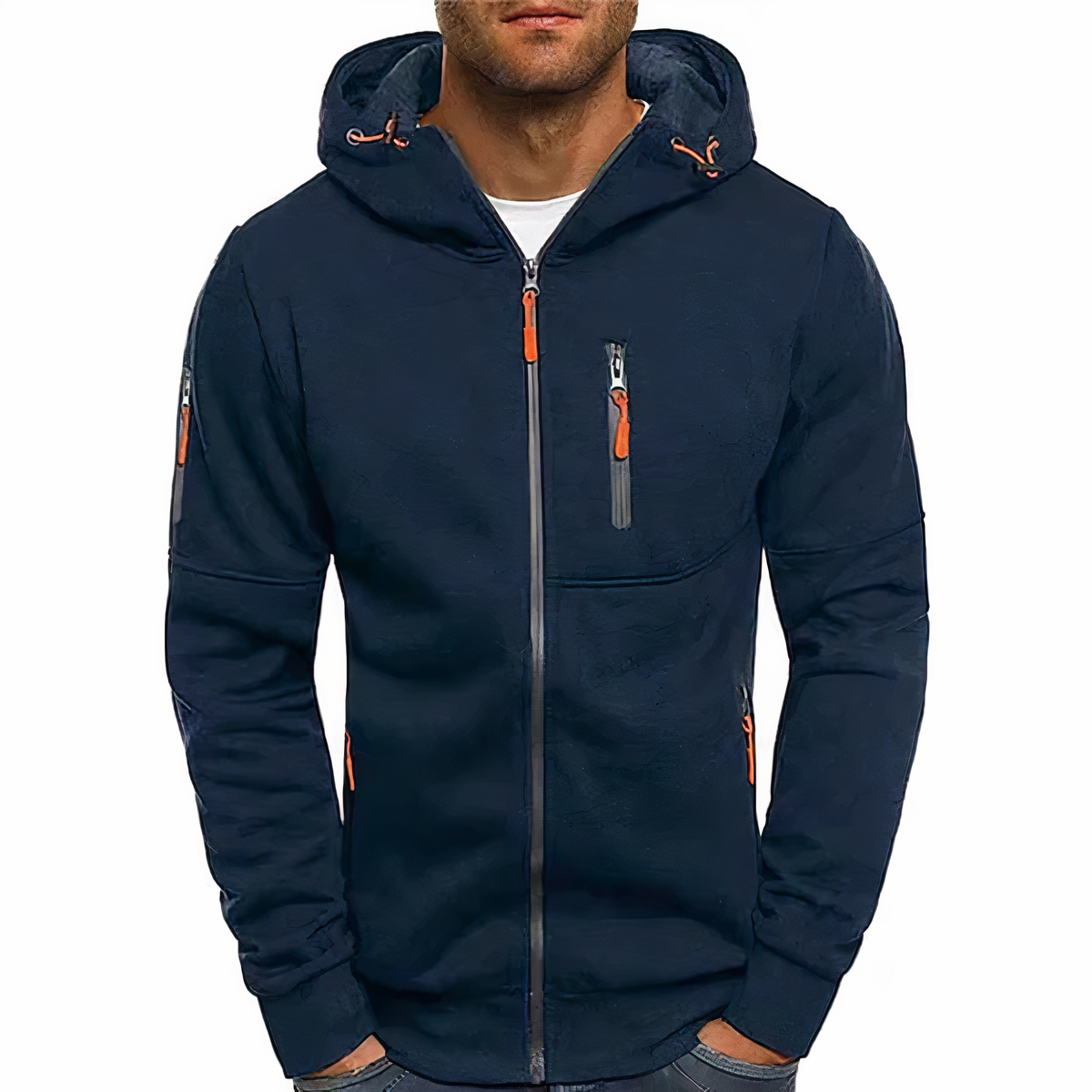 Pavel Mens Zip Hoodie Lightweight Comfort With Pockets For Active Men Modern Urban Style