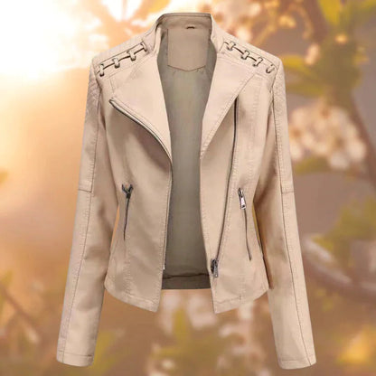 Petra Women's Leather Perfecto Jacket Timeless Fit All Season Comfort Versatile Colors