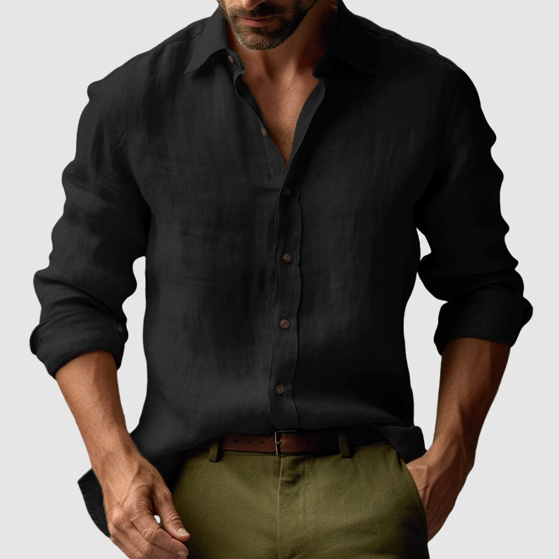 Men's Button Up Long Sleeve Shirt For Effortless Style And Versatile Layering Everyday Wardrobe Essential