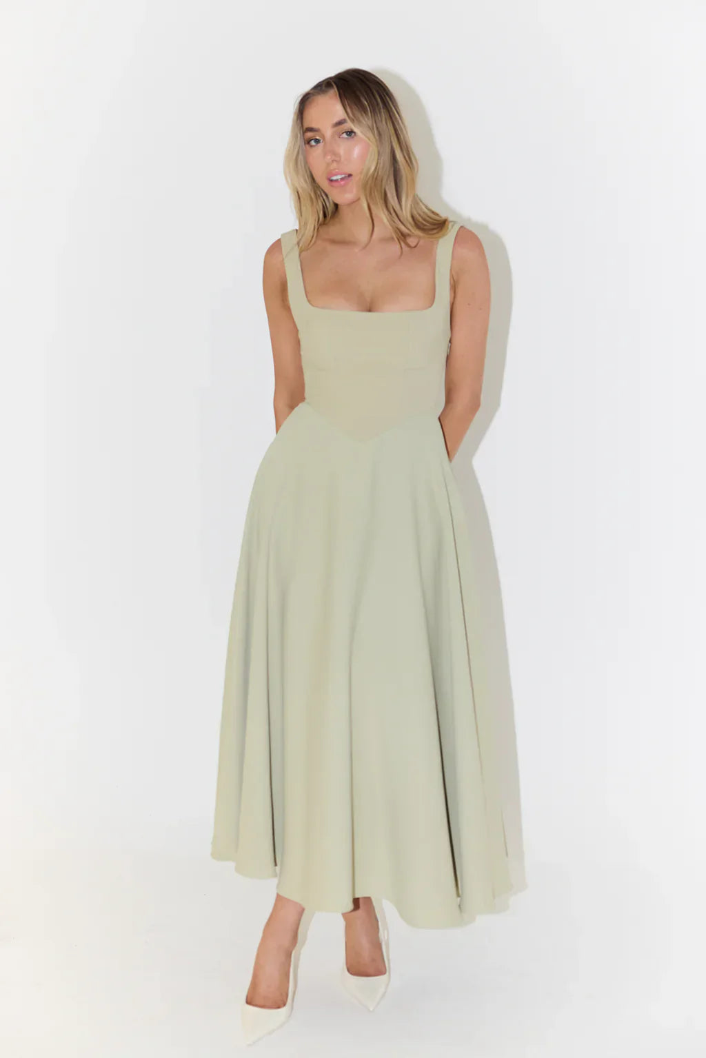 Kayla Women's Dress Square Neckline Timeless Silhouette for Everyday and Formal Occasions