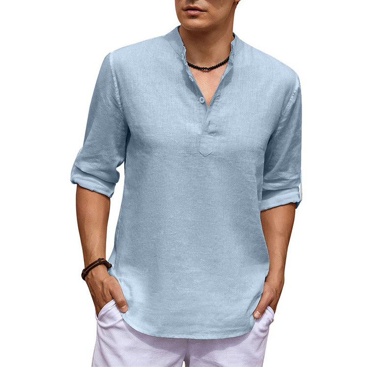 Dorian - Casual long-sleeve shirt for men, made of cotton and linen