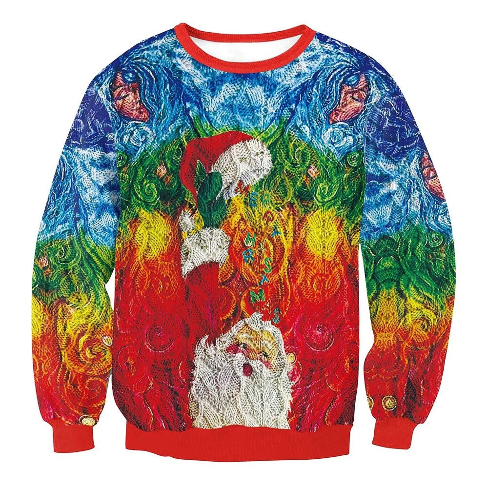 Mateo Men's Christmas Crew Neck Sweater - Soft Cotton Poly Blend for Festive Comfort and Colorful Patterns