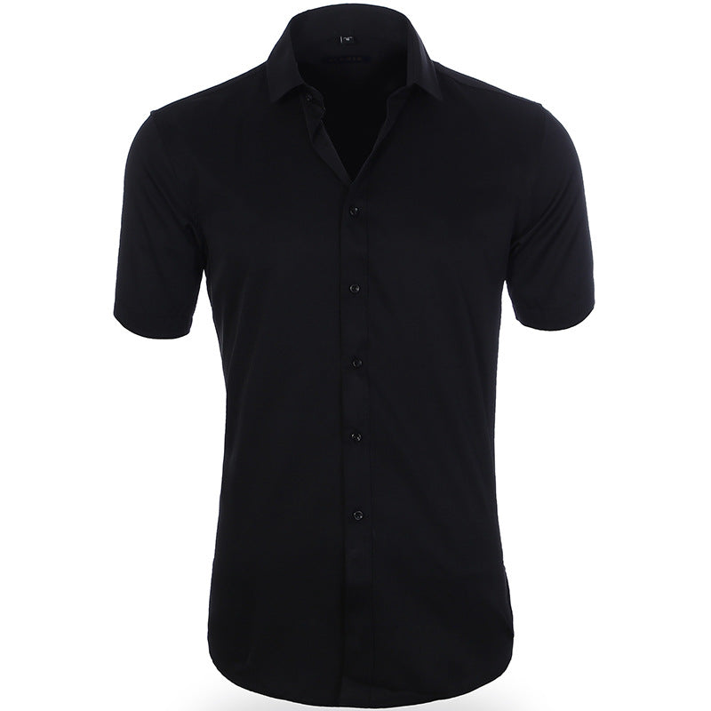 Breathable and wrinkle-resistant short-sleeve shirt for men