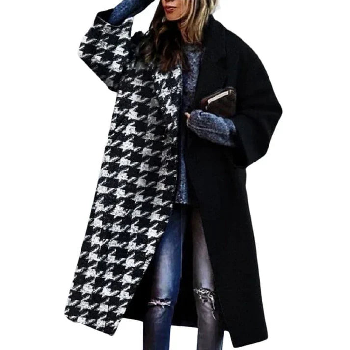 Marilyne Long Coat For Women Warm Winter Protection Chic Loose Fit With Unique Patterns