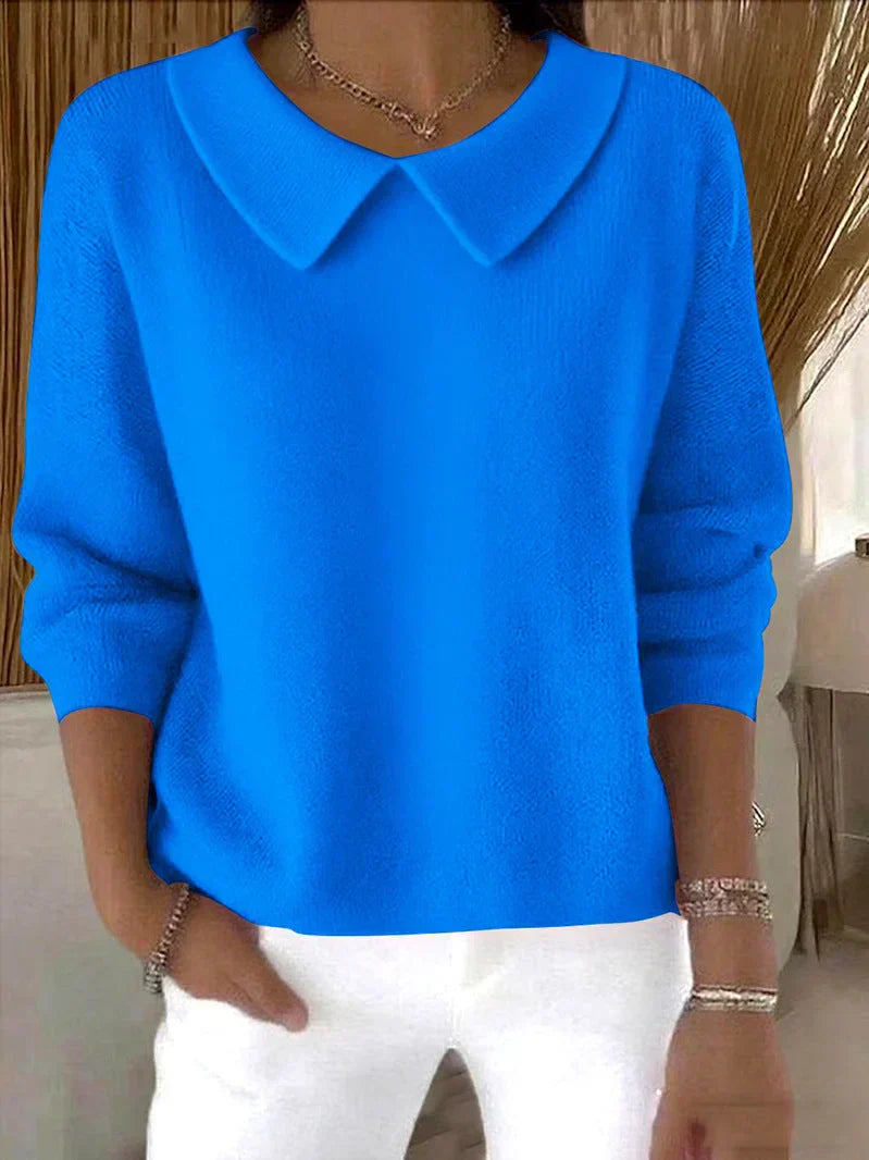 Mona Collared Knit Jumper For Women With Statement Collar And Relaxed Fit Soft Versatile Everyday Wear
