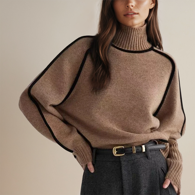 Dora | Stylish striped turtleneck sweater