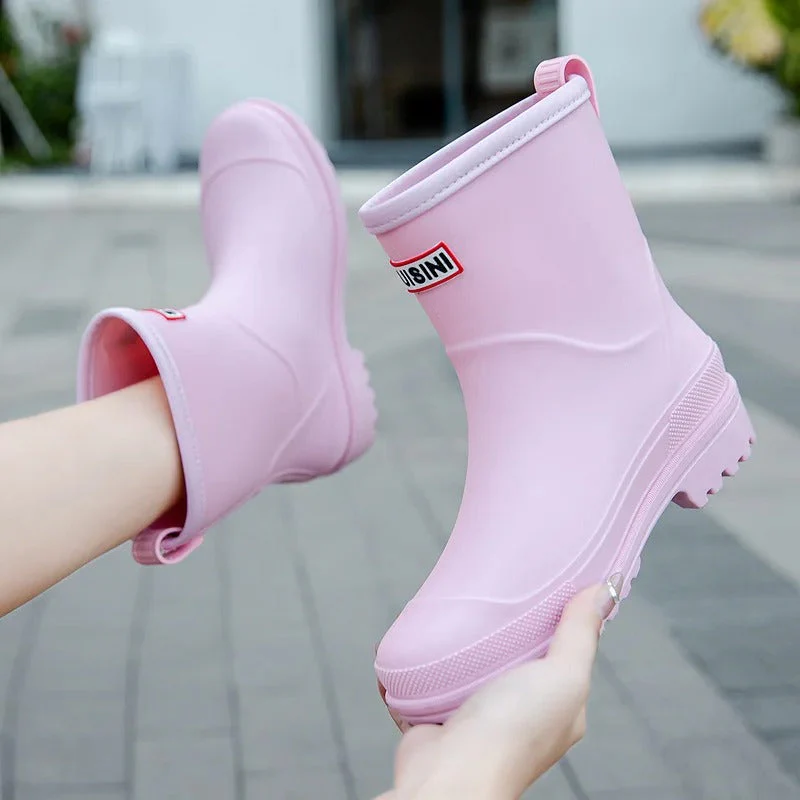 Women's rain boots up to the calf | Slip-on style