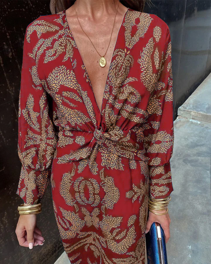 Women's Long Sleeve Maxi Dress with Flowy Design and Versatile Style