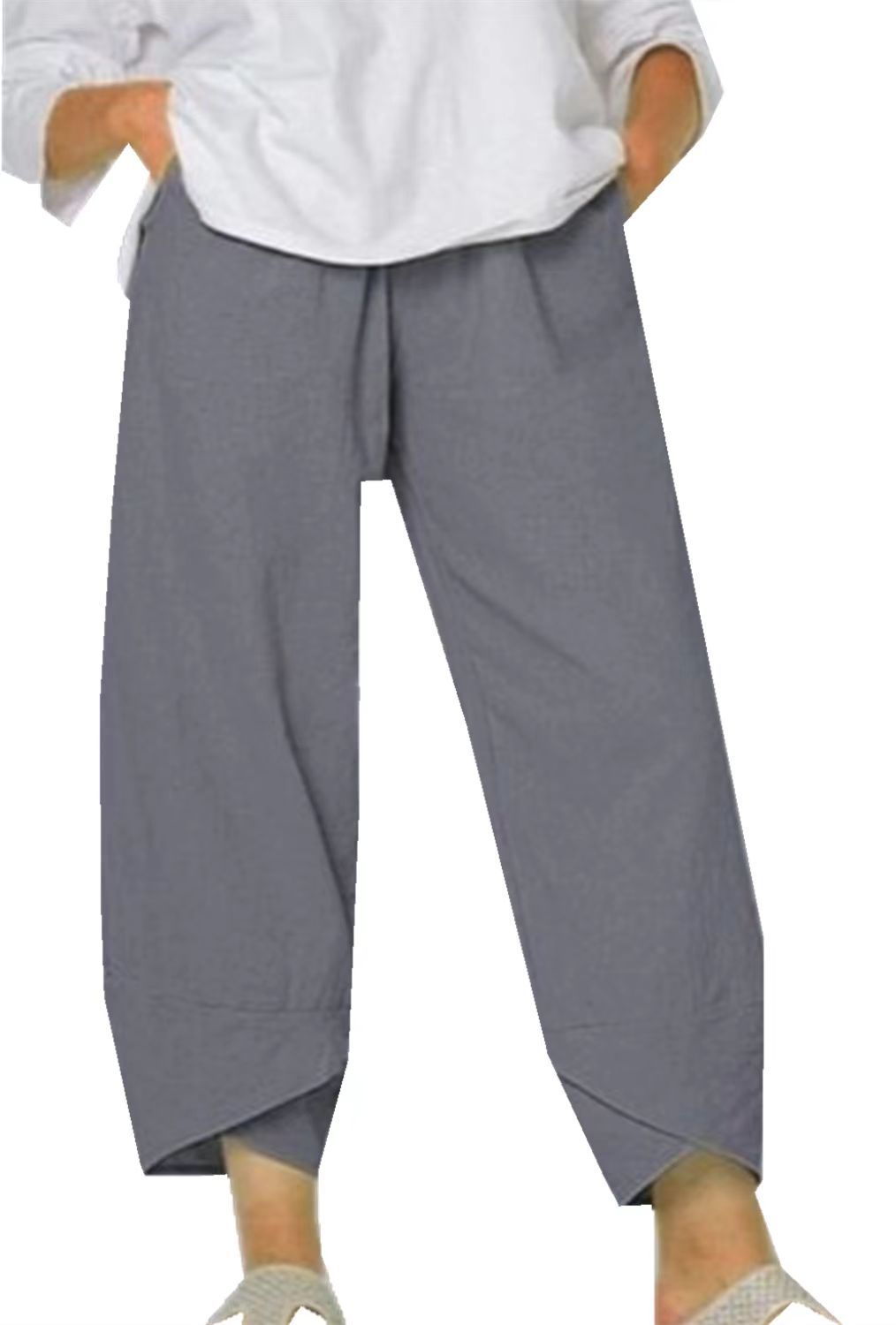 Culotte skirt for women - wide leg - shortened length - elastic waist - lightweight fabric