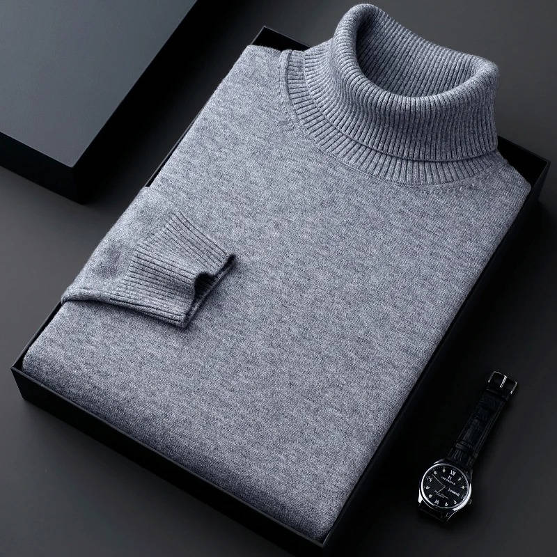 Men's Premium Turtleneck Sweater By TrendAura Versatile Knit For Sharp Casual Winter Style