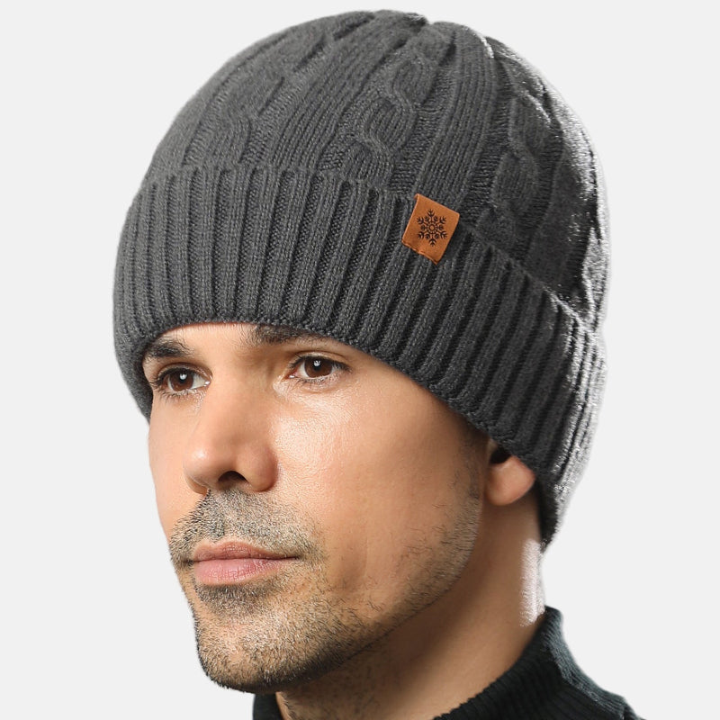 TrendAura Mens Beanie Hat Knit Winter Cap Warm Thick Skullcap Casual Outdoor Wear Navy Blue Ribbed Knit