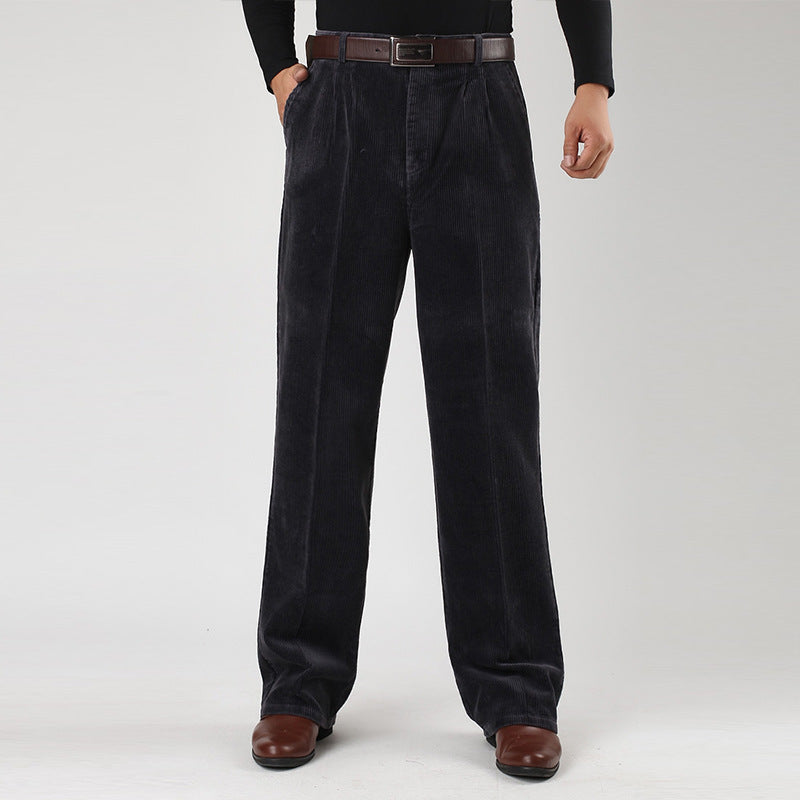 Brandon Men's Casual High Waist Pleated Trousers With Relaxed Fit For Work Or Weekend Wear TrendAura