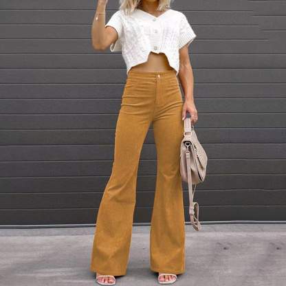 Dalia | Flared pants with curved silhouette