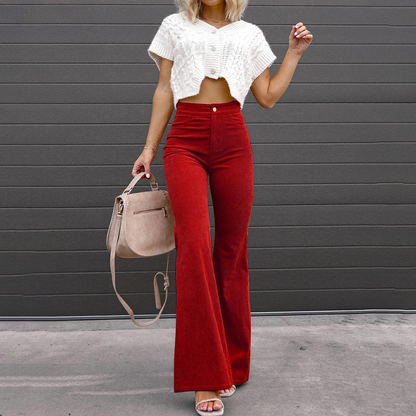 Dalia | Flared pants with curved silhouette