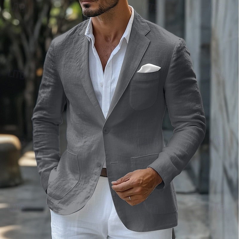 Summer linen blazer for men - Slim and lightweight fit