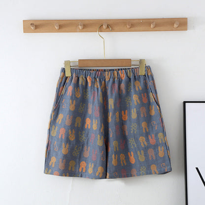 Mirjam Women Jacquard Shorts Breathable Cotton Comfort Lightweight Airy Summer Wear