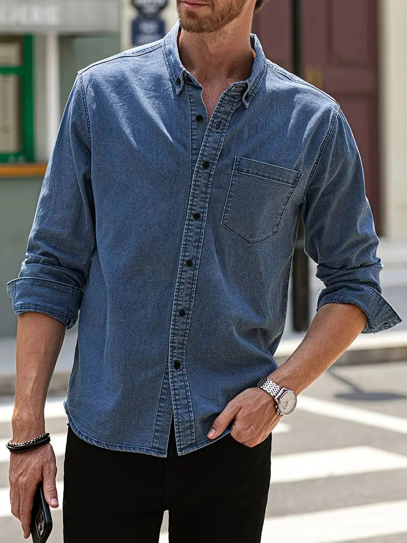 Marius Denim Shirt For Men Durable Timeless Style With All Day Comfort Everyday Versatile
