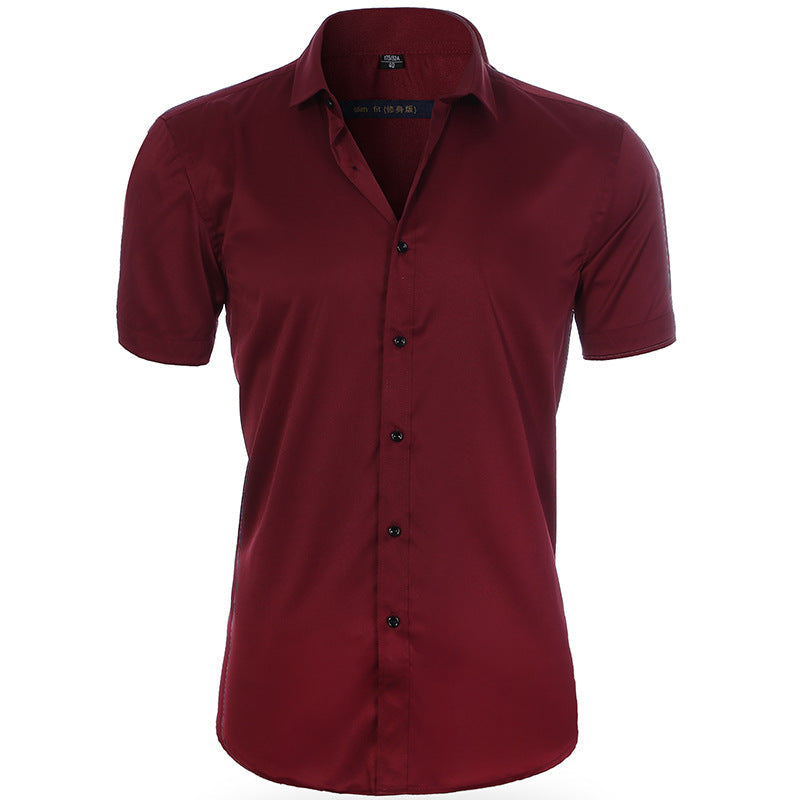 Breathable and wrinkle-resistant short-sleeve shirt for men