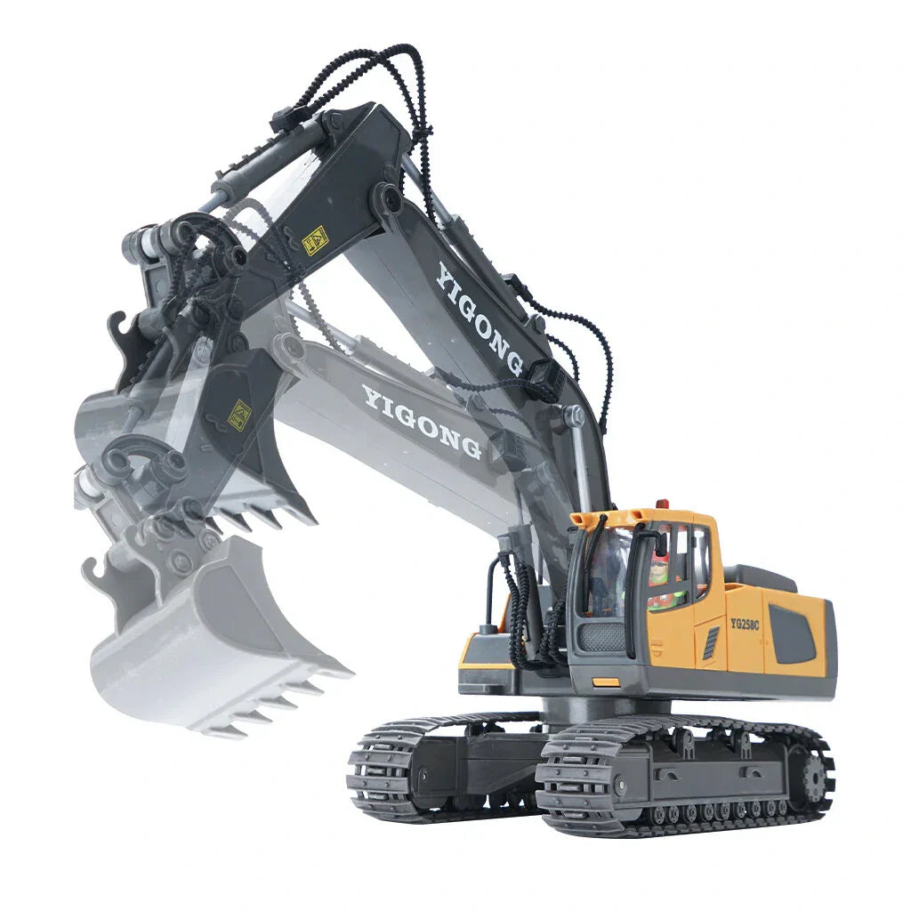 Excavatrice RC pour enfants 11 canaux avec effets sonores et lumineux en alliage - TrendAura