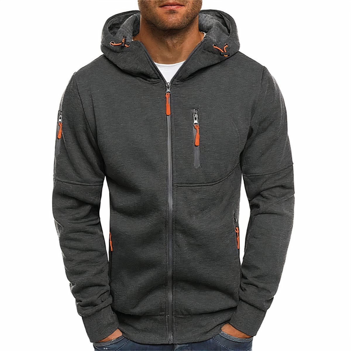 Pavel Mens Zip Hoodie Lightweight Comfort With Pockets For Active Men Modern Urban Style