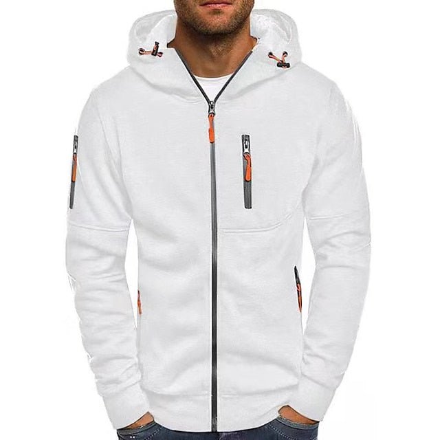 Men's Hooded Zip Sweatshirt With Full Zip Front And Adjustable Hood Soft Breathable Fabric For Everyday Comfort