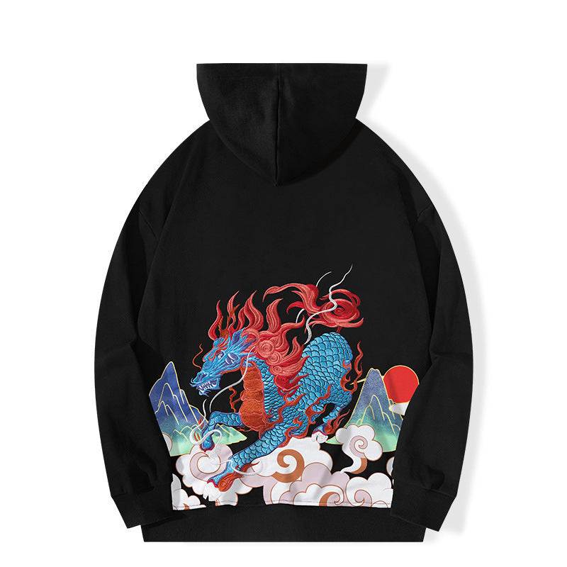 Unisex hoodie with dragon print