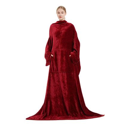 Portable Fleece Blanket With Pocket For Cozy Comfort At Home Or On The Go Ideal For Travel