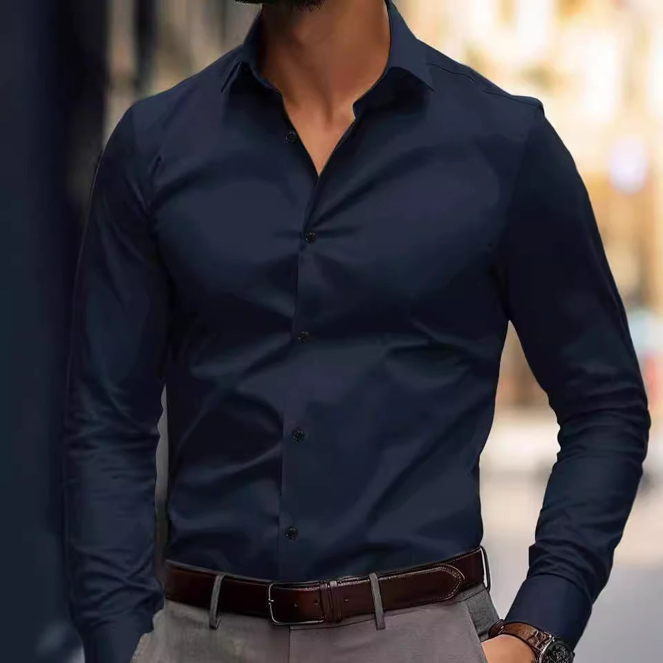 Men's Formal Office Shirt Slim Fit Long Sleeve Pros