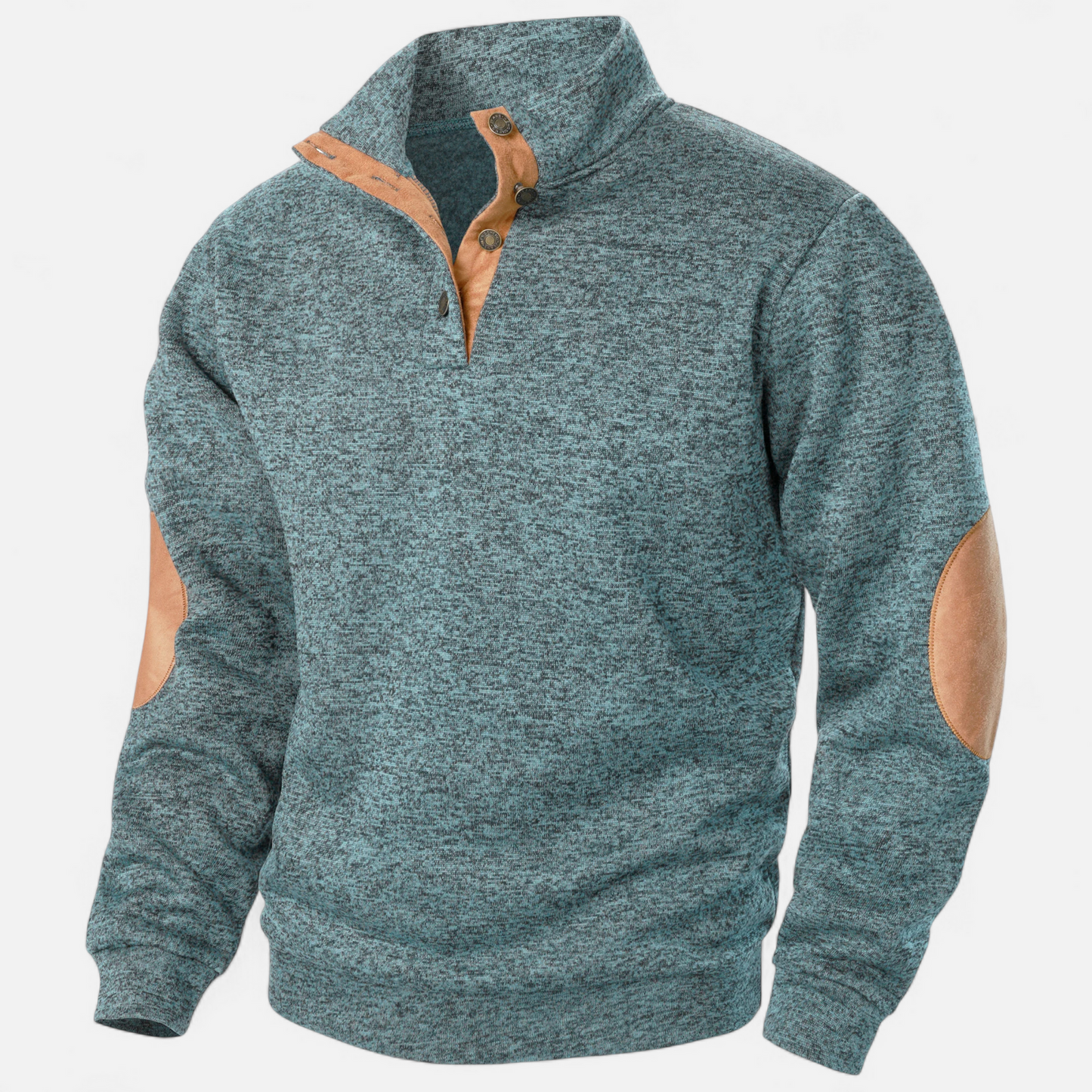 Men's Leather Accent Sweater For Modern Professionals Comfortable Luxe Edge Premium Knit Construction